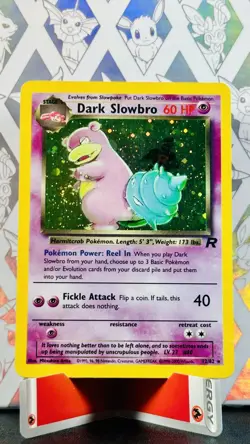 Dark Slowbro Psychic Swirl🌀 Cosmos Holo Team Rocket 12/82 WOTC Pokemon Card MP - Image 4