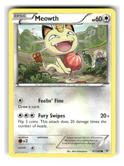 Meowth 67/108 Common Roaring Skies Pokemon Lightly Played - Image 1