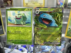 Pokemon TCG Scarlet & Violet 151 Venusaur EX 003/165 + Bulbasaur 001/165 Reverse - Image 1