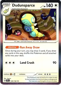 Dudunsparce 129/162 Rare Temporal Forces Pokemon Holo Near Mint - Image 1