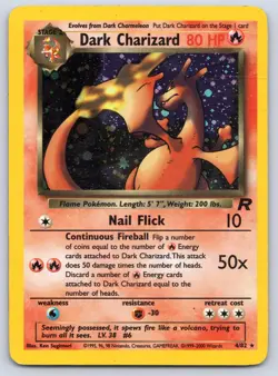 Dark Charizard 4/82 Team Rocket Holo Pokemon HP - Image 1