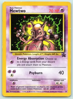 Mewtwo 14 Black Star Promo Pokemon 1999 MP - Image 1