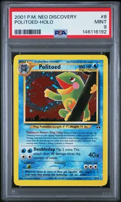 POKEMON 2001 POLITOED-HOLO NEO DISCOVERY #8 PSA 9 - Image 1