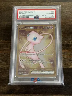 Mew EX 2023 Pokemon 151 Ultra Premium Collection #205 Gold Metal Full Art PSA 10 - Image 1