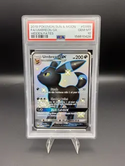 2019 Pokemon Sun & Moon Hidden Fates Umbreon GX Fa Hidden Fates PSA 10 #SV69 - Image 1