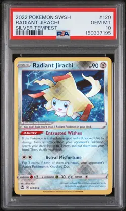 PSA 10 Radiant Jirachi #120 Pokemon Sword & Shield Silver Tempest 250001 - Image 1