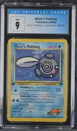2000 Pokemon Misty's Poliwag Gym Challenge 1st Edition CGC 9 89/132 - Image 1