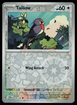 Taillow 156/182 Common Destined Rivals Pokemon Reverse Holo Near Mint - Image 1