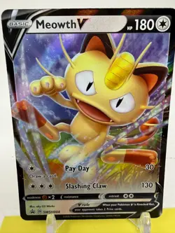 Meowth V SWSH004 Holo Promo Sword & Shield Promo Pokemon NM P1 - Image 2