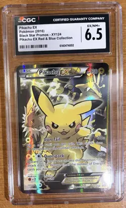 2016 Pokemon Pikachu EX XY124 XY Holo Black Star Promos - Image 1