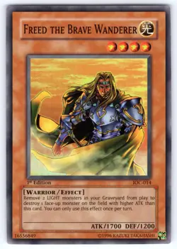Freed the Brave Wanderer IOC-014 Invasion of Chaos 1st Edition Yu-Gi-Oh NM - Image 1