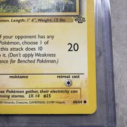 Pokemon Pikachu 1st Edition Jungle 60/64 - Non Holo - LP - 1999 WOTC Red Cheeks - Image 5