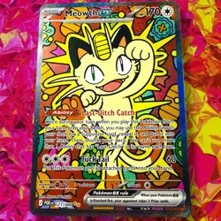 Pokemon TCG Meowth EX 121/088 ME03 Perfect Order Special Illustration Rare Card - Image 1