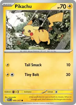 Pikachu 055/217 Pokemon ME: Ascended Heroes Common Regular 2026 NM - Image 1