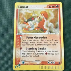 Pokemon Card Torkoal EX Dragon Holo Rare 12/97 NM + Swirl - Image 1