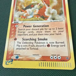 Pokemon Card Torkoal EX Dragon Holo Rare 12/97 NM + Swirl - Image 3