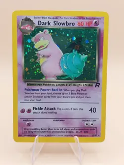 Dark Slowbro Team Rocket Holo Rare 12/82 Pokemon Card - WOTC 1999 SWIRL - Image 1