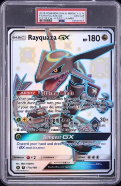 Pokemon 2018 Hidden Fates Rayquaza GX Jumbo Oversized Promo PSA 10 GEM #177a - Image 1