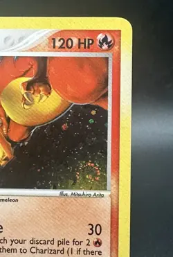 Pokemon Charizard 100/97 EX Dragon Secret Rare Holo Card 2003 DOUBLE SWIRL - Image 2