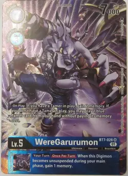 Digimon Card Game Classic Collection Weregarurumon BT7-026 SR Parallel Alt Art - Image 1