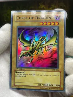 Yugioh Asian English CURSE OF DRAGON LOB-066 SUPER LP 1st Edition - Image 2