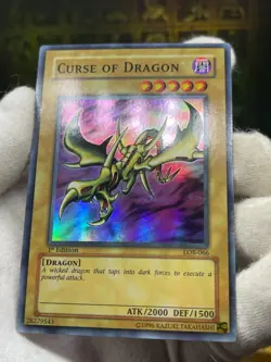 Yugioh Asian English CURSE OF DRAGON LOB-066 SUPER LP 1st Edition - Image 3