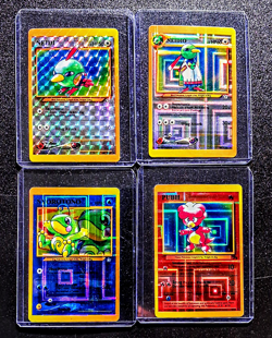 Vintage Pokemon Vending Machine Sticker Cards TCG Neo Holo 4 Card Lot Johto - Image 1