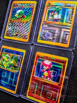 Vintage Pokemon Vending Machine Sticker Cards TCG Neo Holo 4 Card Lot Johto - Image 2