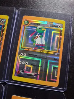 Vintage Pokemon Vending Machine Sticker Cards TCG Neo Holo 4 Card Lot Johto - Image 4