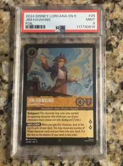 2024 Disney Lorcana Jim Hawkins - Honorable Pirate 25/204 Cold Foil PSA 9 - Image 1
