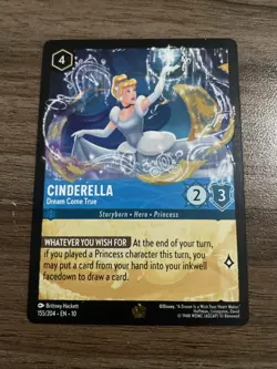 Disney Lorcana Cinderella 155/204 Legendary Regular Sapphire Whispers in the wel - Image 1