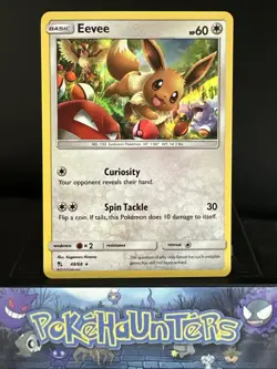 Pokemon Card Eevee 48/68 Hidden Fates Holo Rare Near Mint - Image 1