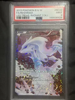 PSA 9 Reshiram RC22/RC25 - 2013 BW Legenadary Treasures Full Art Pokemon Card - Image 1
