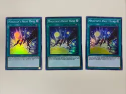 Yugioh - Magician's Right Hand x 3 - 1st Edition Super Rare NM - Free Holo Card - Image 1