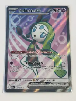 Pokemon TCG Meloetta EX Full Art Black Bolt Card 159/086 Near Mint Condition - Image 1