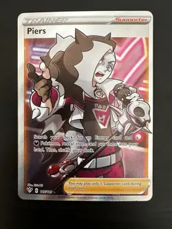 Piers - 187/189 - Pokemon Darkness Ablaze Sword & Shield Full Art Rare Card NM - Image 1