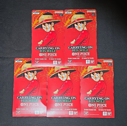 One Piece Op13-Carrying On His Will. Sealed Sleeved Booster Packs Lot Of 5 - Image 1