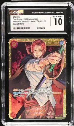 Shanks SEC #OP01-120 PRB01 Premium Booster The Best Japanese One Piece CGC 10 - Image 1