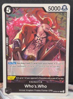 Who's Who OP08-091 Foil Two Legends One Piece Rare Near Mint NM Card Black CCG - Image 1