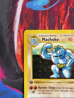 Machoke 1st Edition HP 34 Base Set Non Holo Rare WOTC Wizards Pokemon TCG Card - Image 3