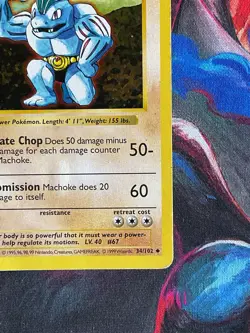 Machoke 1st Edition HP 34 Base Set Non Holo Rare WOTC Wizards Pokemon TCG Card - Image 5
