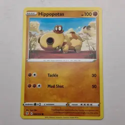 Hippopotas Pokemon Card 084/203 Evolving Skies 2021 Basic Common Fighting - Image 1