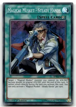 Magical Musket - Steady Hands SPWA-EN023 1st Edition Super Rare Yu-Gi-Oh TCG HP - Image 1