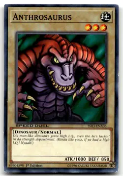 Anthrosaurus SS03-ENA06 1st Edition Common Yu-Gi-Oh TCG HP - Image 1