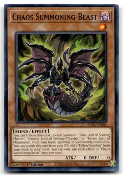 Chaos Summoning Beast SDSA-EN004 1st Edition Common Yu-Gi-Oh TCG MP - Image 1