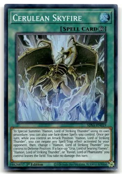 Cerulean Skyfire SDSA-EN019 1st Edition Super Rare Yu-Gi-Oh TCG MP - Image 1