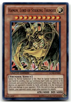 Hamon, Lord of Striking Thunder LC02-EN002 Limited Ultra Rare Yu-Gi-Oh TCG MP - Image 1