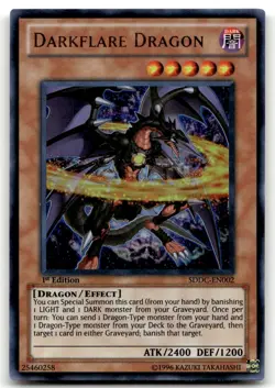 Darkflare Dragon SDDC-EN002 1st Edition Ultra Rare Yu-Gi-Oh TCG MP - Image 1