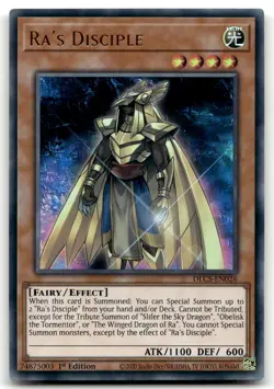 Ra's Disciple (Blue) DLCS-EN026 1st Edition Ultra Rare Yu-Gi-Oh TCG LP - Image 1
