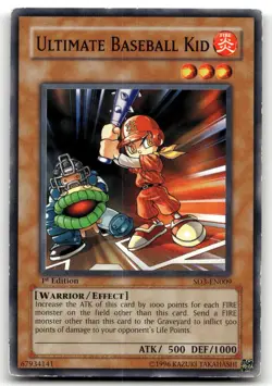 Ultimate Baseball Kid SD3-EN009 1st Edition Common Yu-Gi-Oh TCG MP - Image 1